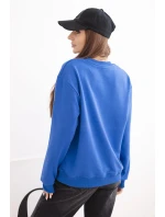 Dámská mikina z pružného bavlněného materiálu s kulatým výstřihem bílá