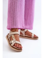 Zazoo 50103 Dámské Kožené Sandály Na Platformě Beige