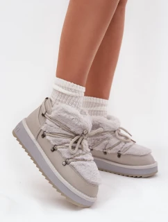 Nízké sněhule na platformě s kožešinkou D.Franklin DFSH370011 světle šedé