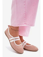 Sportovní baleríny s elastickými pásky Růžové Donatella