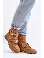 Dámské Kotníkové Boty Lu Boo Semišové s vykrojením Camel Rock Girl