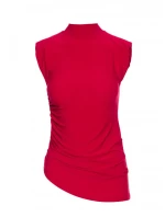 M890 Souprava s projmutým topem a širokými kalhotami - červená