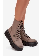 Dámské workery na platformě – tmavě béžové Vinceza 58588