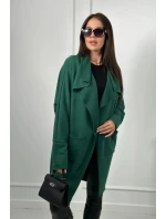 Dámská peleríny s kapsami 9587 Tmavě zelená - Kesi