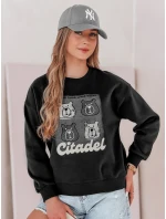 Dámská oversize mikina s medvídky MISOBEARS černá FashionStreet BY1437