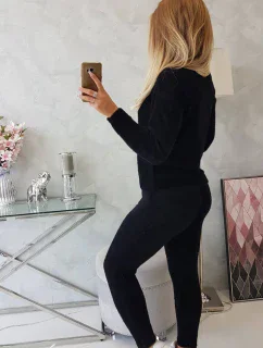 Dvoudílný svetr z alpaky černý