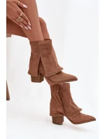 Dámské kotníkové botky na podpatku Idalia – světle hnědé Dámské kotníkové botky na podpatku Idalia – světle hnědé