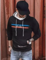 Pánská mikina s potiskem černá FashionStreet BX5386