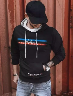 Pánská mikina s potiskem černá FashionStreet BX5386