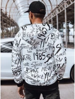 Pánská mikina na zip s kapucí bílá FashionStreet BX5788