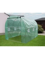 SKLENÍK ZAHRADNÍ TUNEL 200X300X200CM PE KONSTRUKCE ZELENÁ OCEL