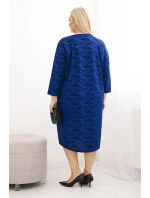 Dámské šaty z žoržetu Plus Size s výstřihem do V chabrová Dámské šaty z žoržetu Plus Size s výstřihem do V chabrová