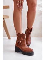 Dámské Kožené Botky Na Zip Hnědé Lewski 3435 Dámské Kožené Botky Na Zip Hnědé Lewski 3435