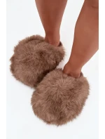 Dámské kožené papuče hnědé Iseline