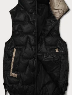 Černá krátká dámská vesta se stahovacími boky S'West (B8358-1)