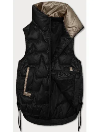 Černá krátká dámská vesta se stahovacími boky S'West (B8358-1)