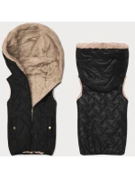 Černo-béžová dámská vesta s kožešinovou podšívkou S'West (B8252-1046) Černo-béžová dámská vesta s kožešinovou podšívkou S'West (B8252-1046)