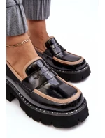 Kožené dámské mokasíny D&A MR870-32 černé