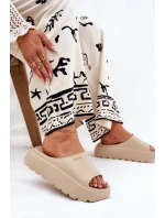 Dámské Pěnové Pantofle Na Platformě Big Star RR274A569 Béžové