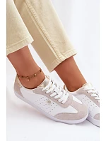 Dámské tenisky z pravé kůže LR61-7091 Bílé