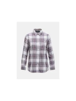 Bavlněná flanelová košile Peak Performance W fialovo-bílá kostkovaná