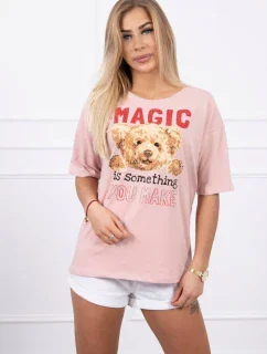 Halenka s potiskem Magic dark powder pink