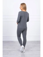 Sada s knoflíkovým výstřihem grafitová Sada s knoflíkovým výstřihem grafitová