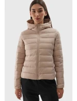 Dámská Péřová Bunda S Kapucí 4F Béžová 4FWAW24TDJAF468-83S