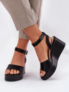 Dámské Sandály Na Klínu Černé Efrina