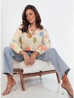 Dámské oversize tričko PLANTINA beige FashionStreet DY0401 Dámské oversize tričko PLANTINA beige FashionStreet DY0401