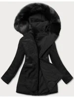 Černá teplá oboustranná dámská zimní bunda (w610big) Černá teplá oboustranná dámská zimní bunda (w610big)