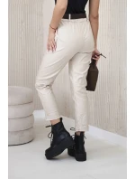 Voskované kalhoty s páskem béžový Voskované kalhoty s páskem béžový