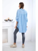 Bavlněná mušelínová košile modrý