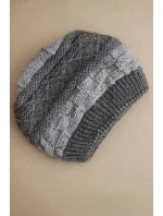 Dámská zimní čepice z vlny s ozdobným vzorem K446 šedá + grafitová