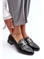 Dámské mokasíny s ozdobou černá Camilena