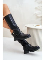 Zateplené dámské kozačky na zip z ekologické kůže černé Tialethe