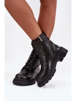 Kožené workery dámské zateplené Big Star SS274452 Černé Kožené workery dámské zateplené Big Star SS274452 Černé