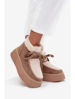 Dámské sněhule na platformě s kožešinkou Béžové Florivelle