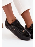 Lakované dámské tenisky na platformě Lee Cooper LCJ-25-09-3870 Černé