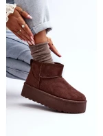 Hnědé semišové boty na platformě Corcoran