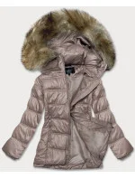 Dámská prošívaná bunda v barvě cappucciono pro přechodné období (H-205) Dámská prošívaná bunda v barvě cappucciono pro přechodné období (H-205)