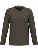 Kariban K 358 Pánské tričko do V s dl. rukávem 20.K358 dark khaki Kariban K 358 Pánské tričko do V s dl. rukávem 20.K358 dark khaki