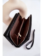 Dámská velká kožená peněženka s zipem Černá Shiness