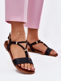 Dámské Plné Sandály S Pásky S.Barski KV51-120 Černé