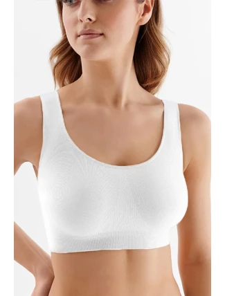 Dámská bezešvá podprsenka Top Tank Seamless S103 Bílá - Gabriella