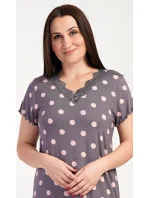 Dámská noční košile s krátkým rukávem Puntík