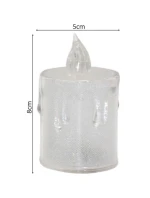 DEKORATIVNÍ SVÍČKA 3 KS TRANSPARENTNÍ TEPLÁ BÍLÁ 1 LED