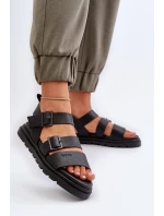 Dámské sandály z ekokože Big Star NN274065 Černé