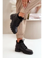 Nízké dámské kotníkové boty zateplené z eko kůže černé Erisabelle Nízké dámské kotníkové boty zateplené z eko kůže černé Erisabelle