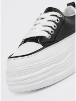 Exkluzívní Czarno-biały dámské  tenisky platforma